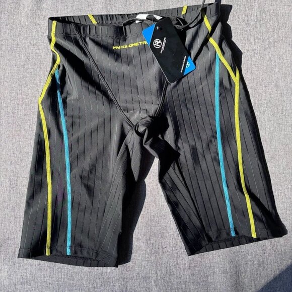 MY KILOMETRE Men's Swimsuit Jammer Solid Swim Jammers Endurance Long Racing - Picture 1 of 7
